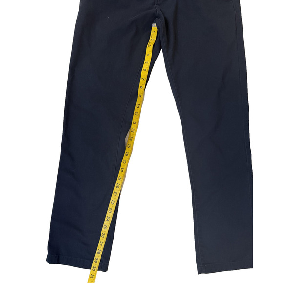 Volcom Pants Mens 31 Navy Blue Chino Casual Straight Leg Stone Logo Pockets - Picture 6 of 7